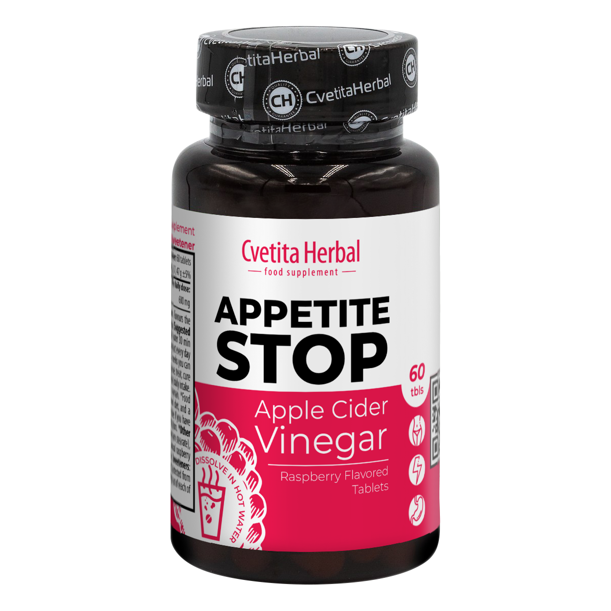 Apple Cider Vinegar "Raspberry" - Appetite Stop (60 tablet)