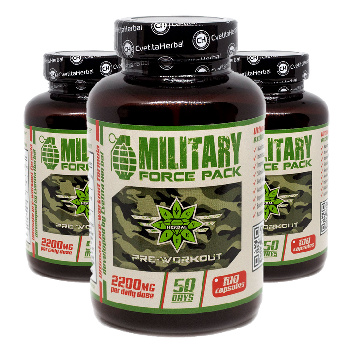 Byliny a aminokyseliny - Military Force Pack (100 kapslí x 1100 mg)