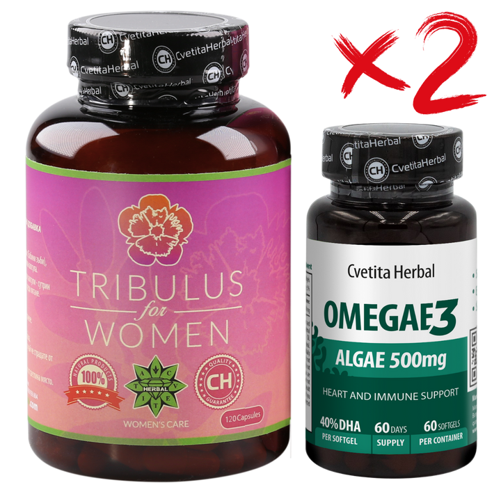 COMBO BALÍČEK PRO ŽENY: Tribulus Women + Omegae 3