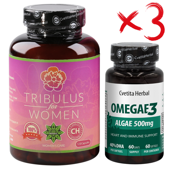 COMBO BALÍČEK PRO ŽENY: Tribulus Women + Omegae 3