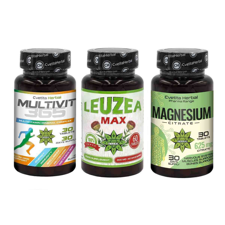 COMBO BALÍČEK POSÍLENÍ IMUNITY - LEVZEA MAX 60 TABLET + MULTIVIT 365 + MAGNESIUM 30 TABLET