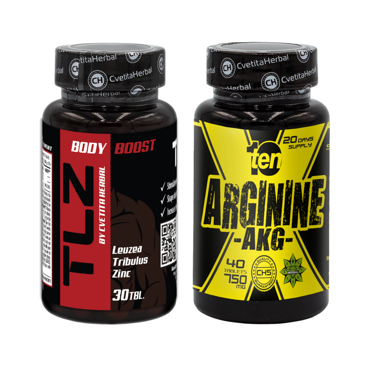 COMBO BALÍČEK: TLZ (Tribulus, Leuzea, Zinek) + TEN Arginine 40 tablet