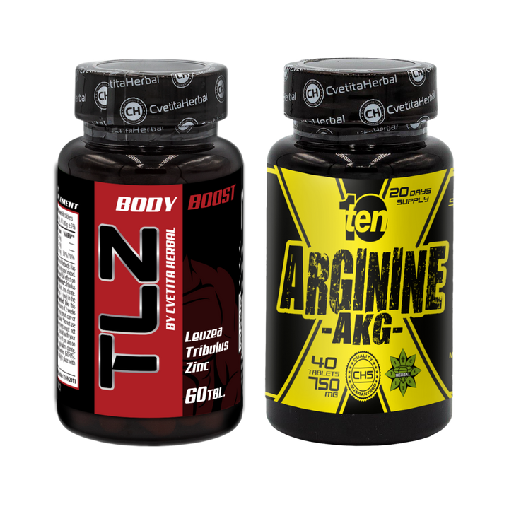 COMBO BALÍČEK: TLZ (Tribulus, Leuzea, Zinek) + TEN Arginine 40 tablet