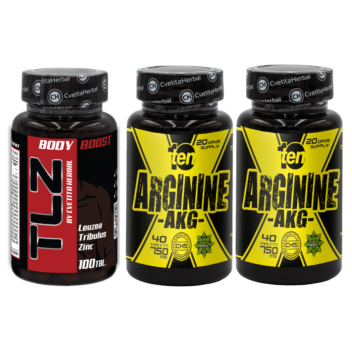 COMBO BALÍČEK: TLZ (Tribulus, Leuzea, Zinek) + TEN Arginine 40 tablet