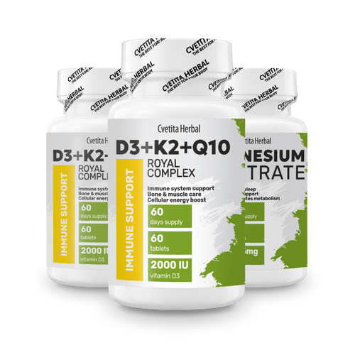 Vitamin D3 + K2 + Q10 (60 tablet)