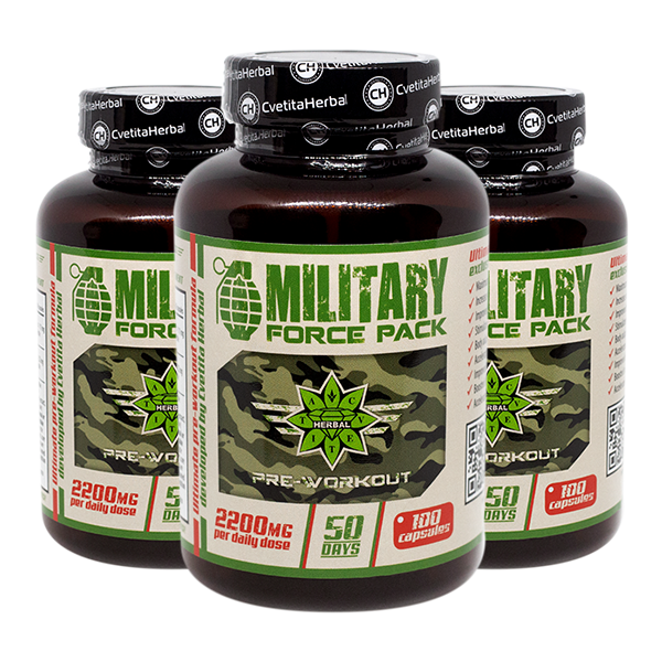 Byliny a aminokyseliny - Military Force Pack (100 kapslí x 1100 mg)