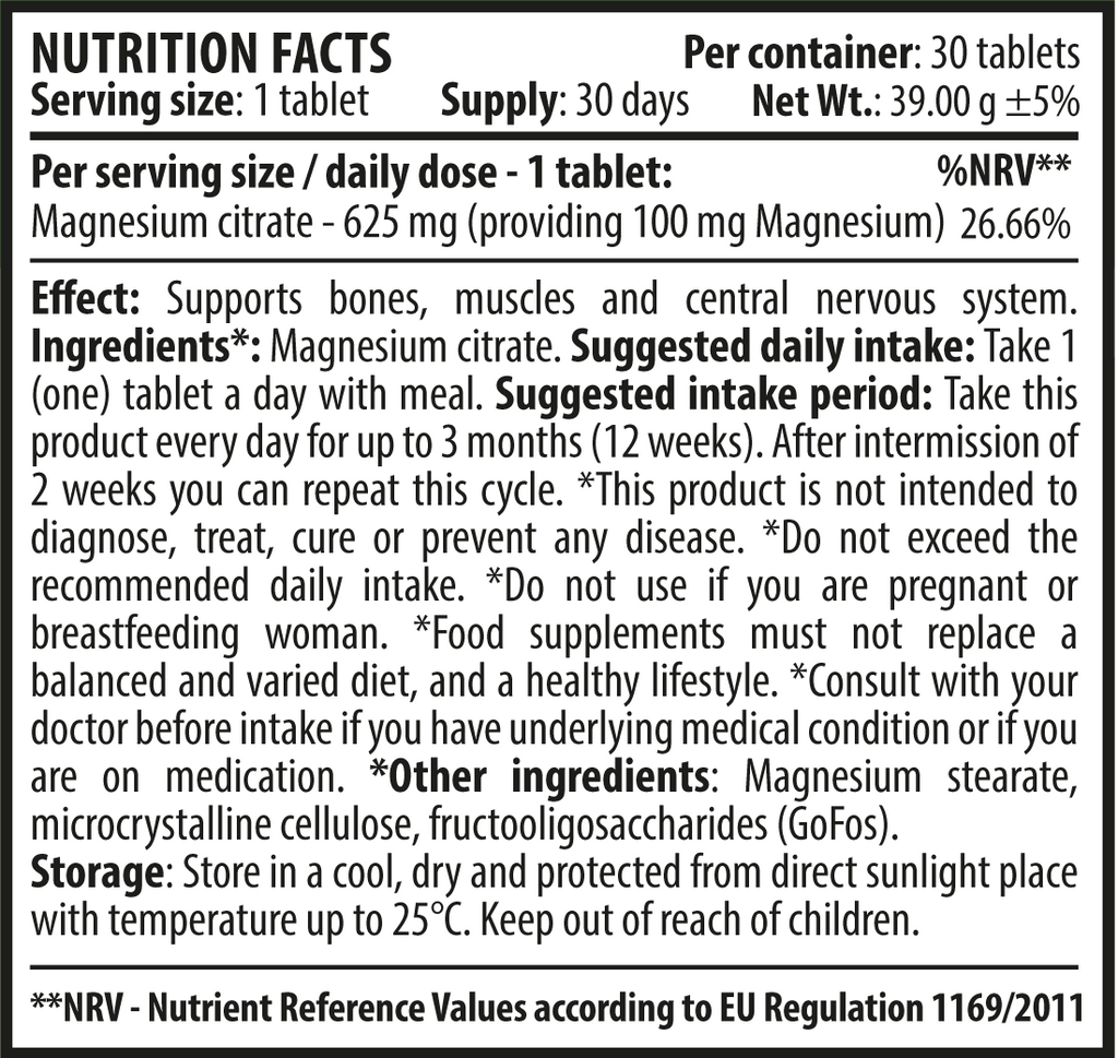 Magnesium Citrate 30 tablet