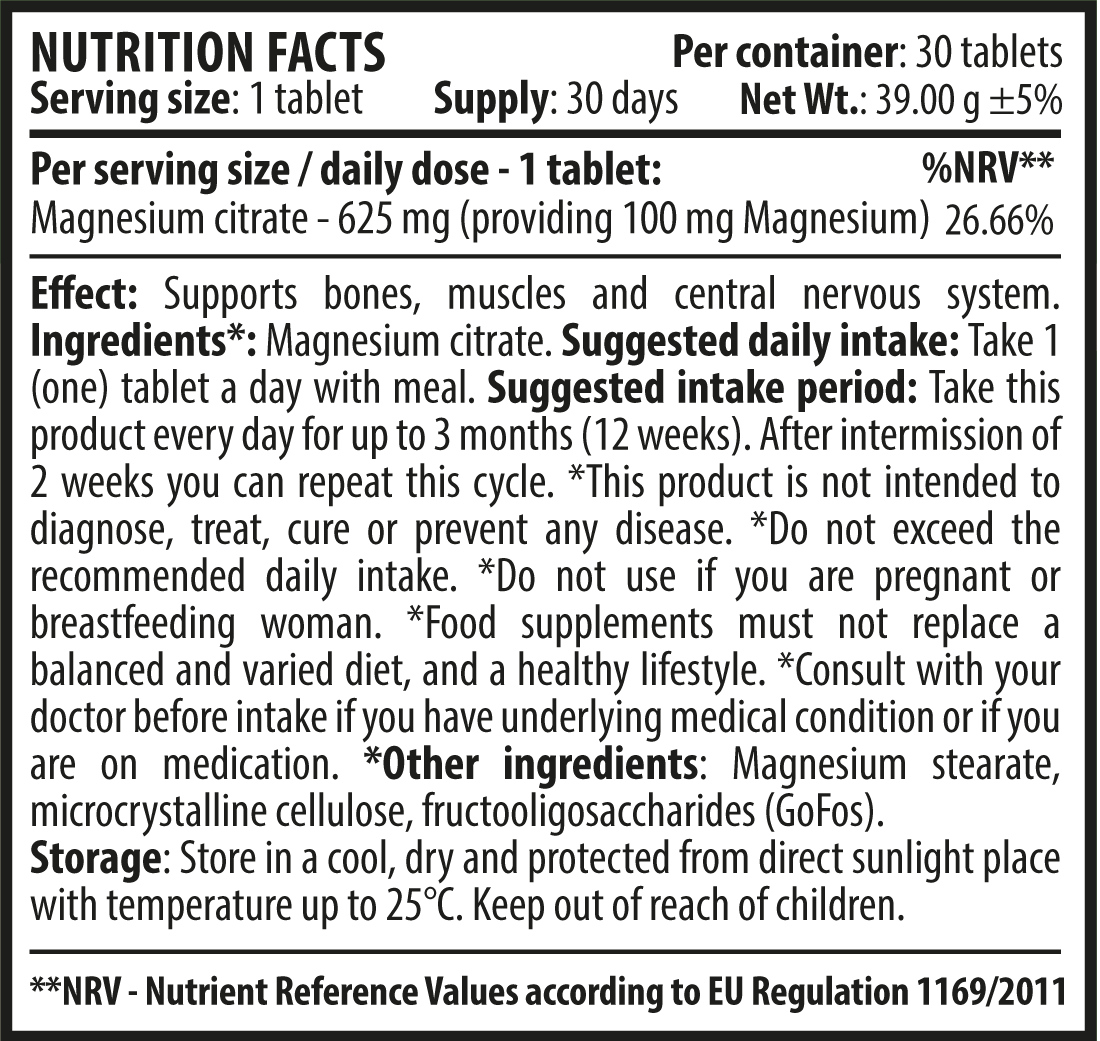 Magnesium Citrate 30 tablet