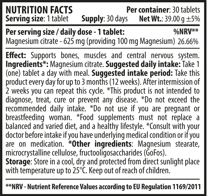 Magnesium Citrate 30 tablet
