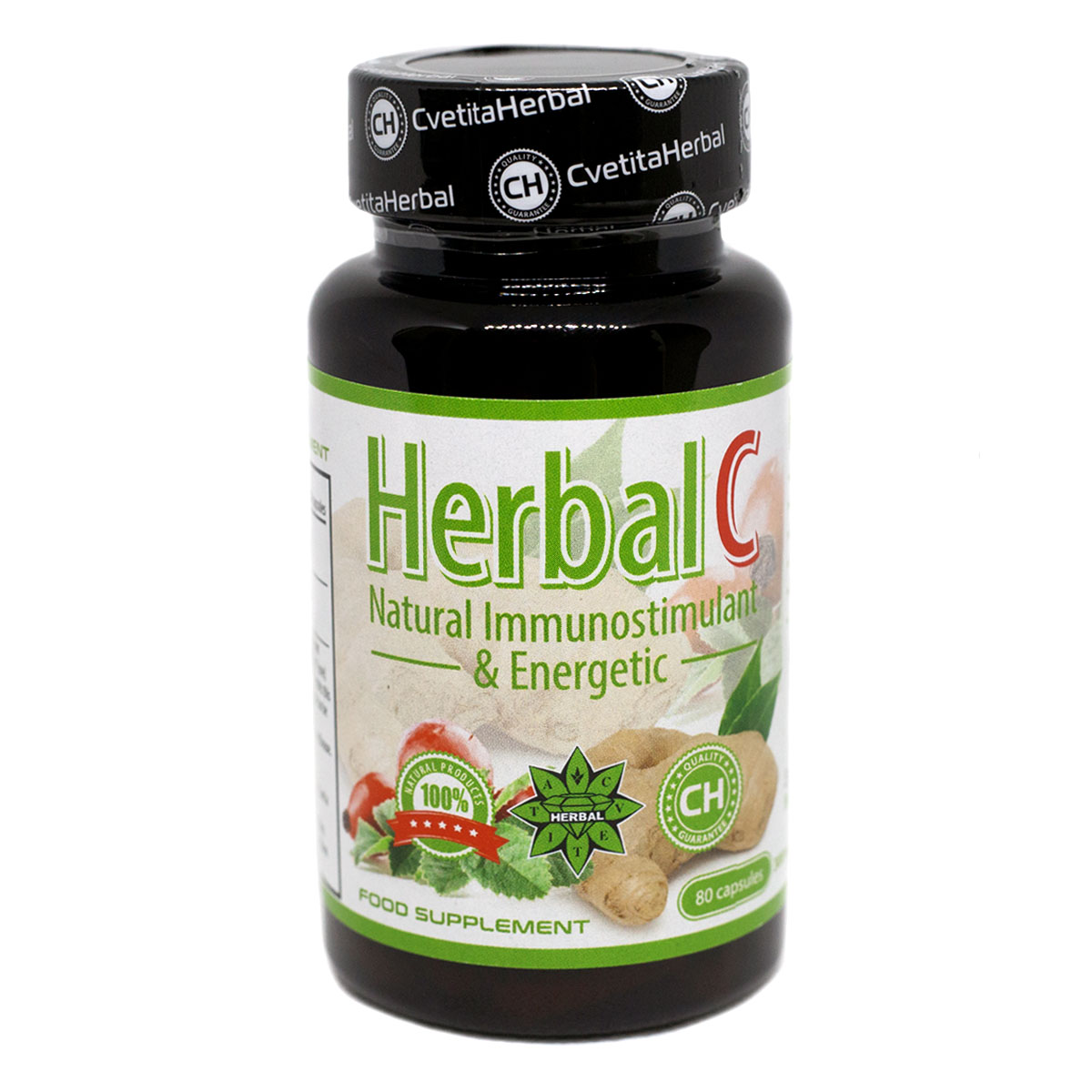 Vitamin C a zázvor - Herbal C (80 kapslí x 300 mg)