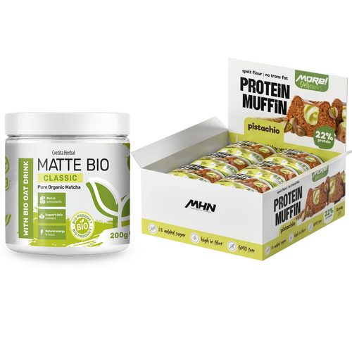 Matte Bio Classic a proteinové muffiny s pistácií MHN - kombo balení