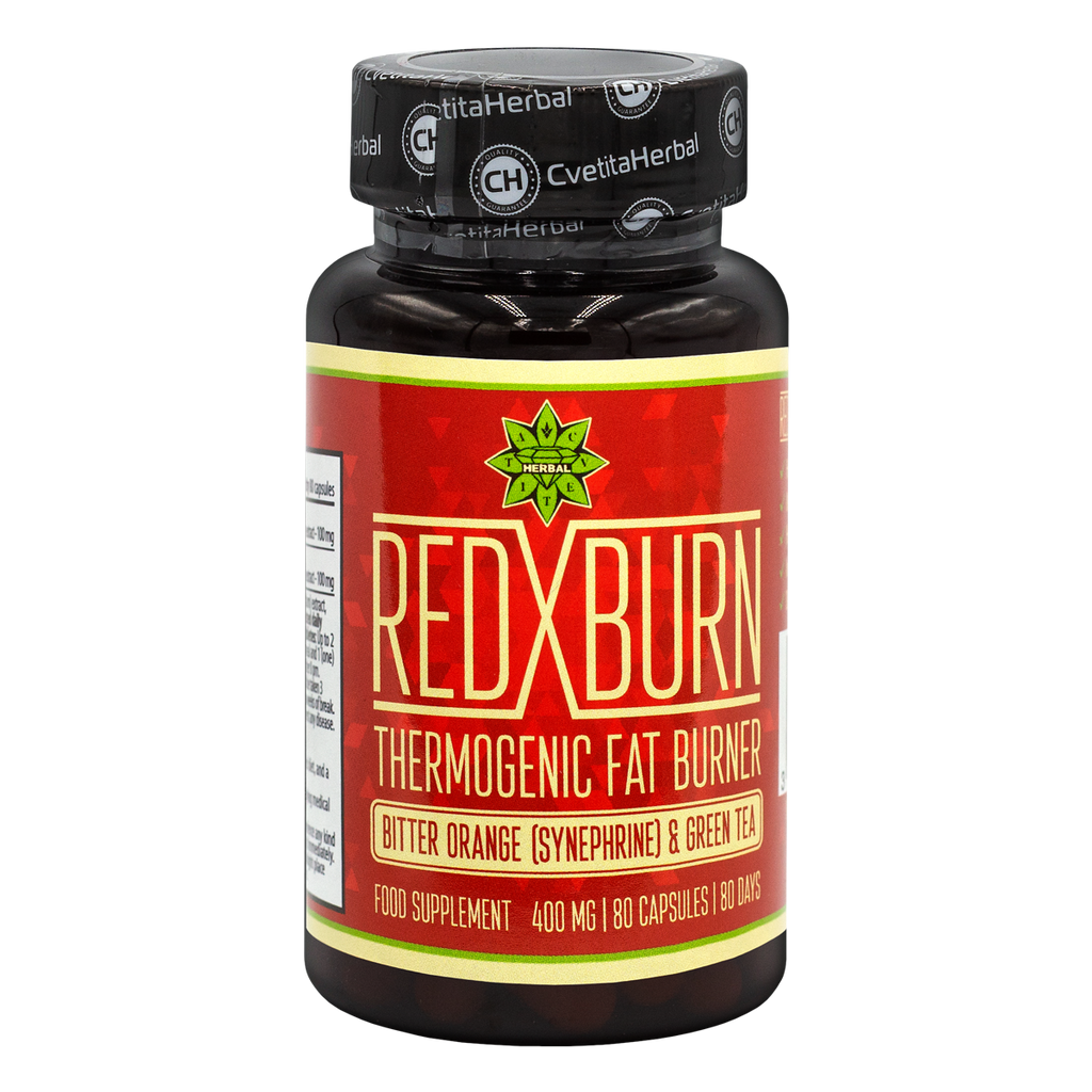 Extrakt z hořkého pomeranče a zeleného čaje – Red X Burn (80 kapslí x 400 mg)