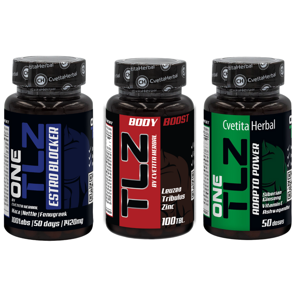 COMBO BALÍČEK: TLZ BODY BOOST 100 tablet + TLZ ESTRO BLOCKER 100 tablet + TLZ ADAPTO POWER 50 tablet