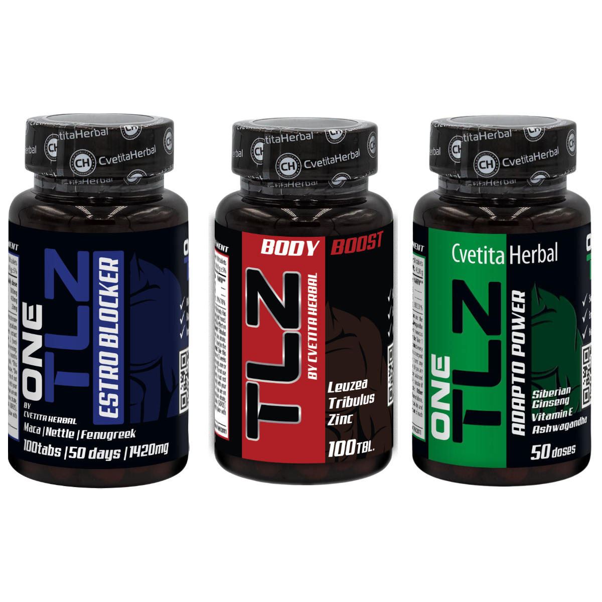 COMBO BALÍČEK: TLZ BODY BOOST 100 tablet + TLZ ESTRO BLOCKER 100 tablet + TLZ ADAPTO POWER 50 tablet