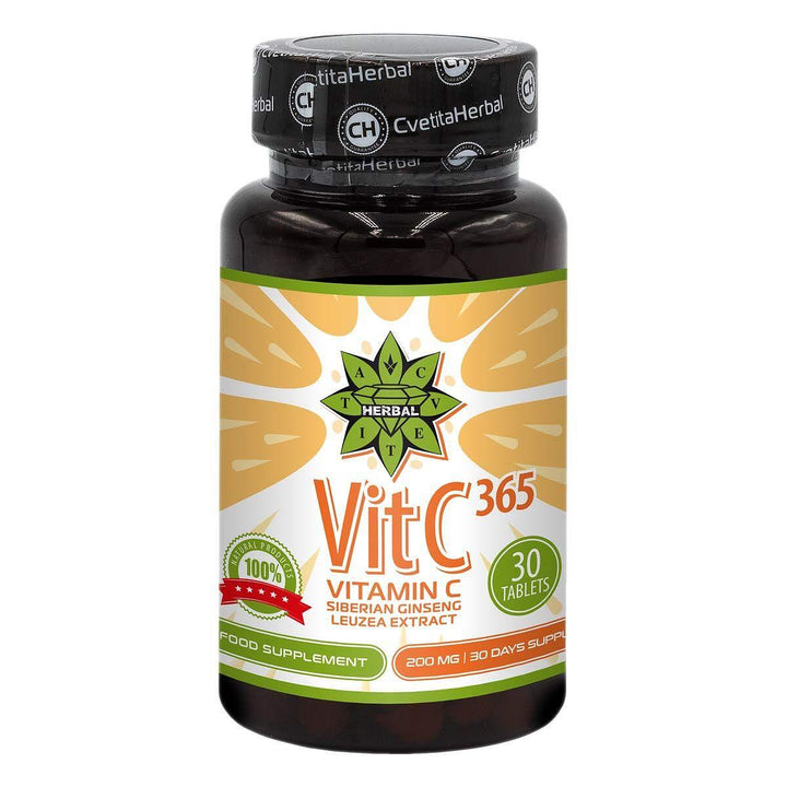Vitamin C 365 + sibiřský ženšen a Leuzea (30 tablet)